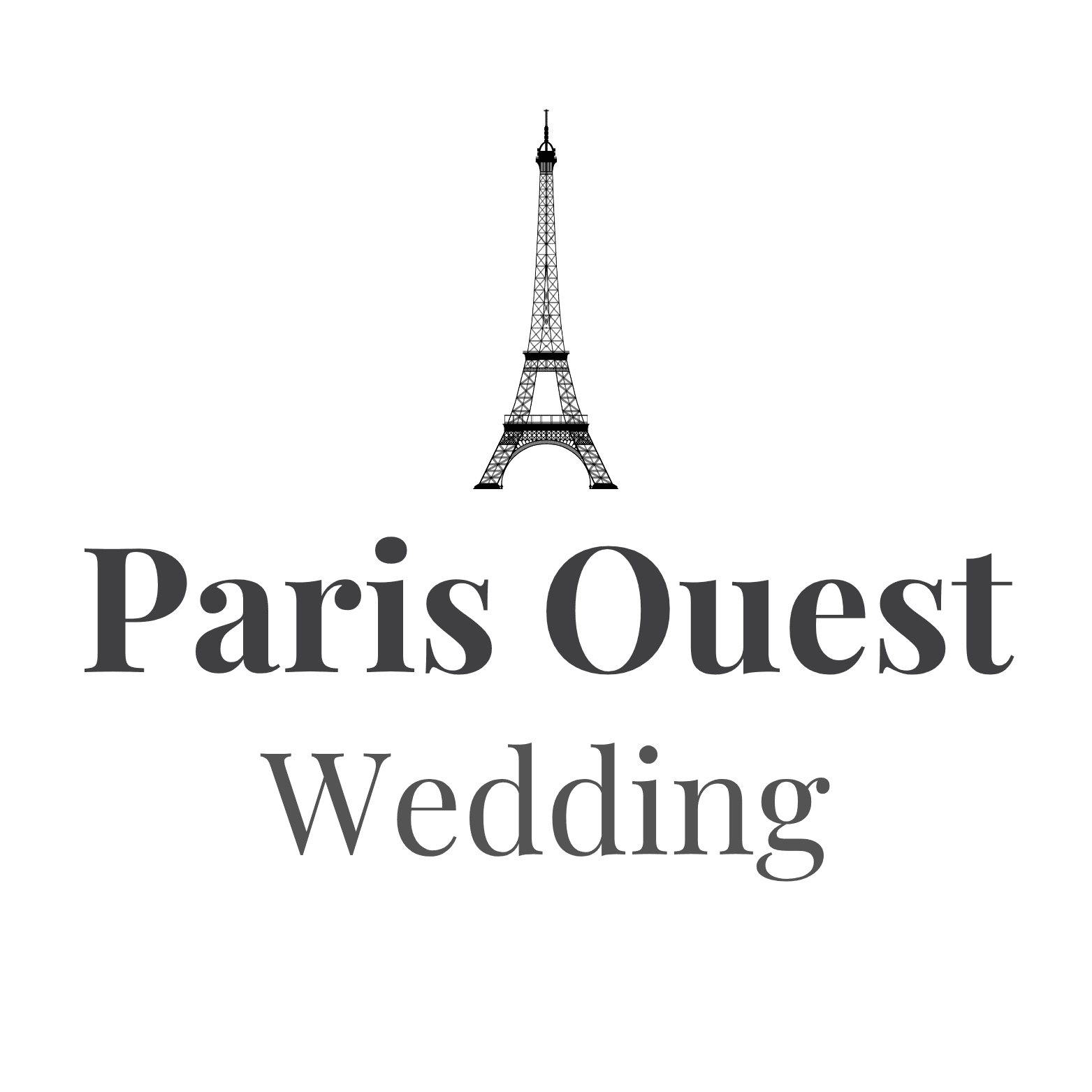 Paris Ouest Wedding - by Jérome Correia - Logo - Noir fond transparent